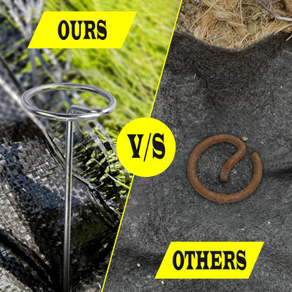8 Gauge Circle Top Lanscape Pins - 85 Pack x 6 Inch Galvanised, Heavy Duty, Not Easy to Bend, Garden Stakes for Tarps, Lawn Turf, Weed Mats, More Holding Power (85 Pins)