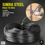 1 roll x 330 ft of 16 gauge black annealed rebar tie wire. Soft annealed, flexible, strong. Single roll, fast USA shipping. | SimbaSteel