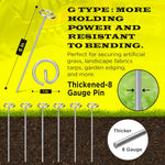 8 Gauge Circle Top Lanscape Pins - 25 / 45 / 85 / 125 Pack x 6 Inch Galvanised, Heavy Duty, Not Easy to Bend, Garden Stakes for Tarps, Lawn Turf, Weed Mats, More Holding Power.