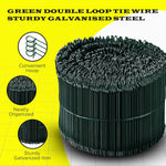 8 Inch - 17 Gauge 1000 pcs GREEN PVC Coated Double Loop Rebar Wire Bar Ties | Excellent Strength | Durable | SIMBA STEEL | PVC Green 8in. 1000