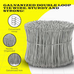 6 Inch - 17 Gauge 1000 pcs GALVANIZED Steel Double Loop Rebar Wire Bar Ties | Excellent Strength | Durable | SIMBA STEEL | Galvanized 6 in 1000pcs