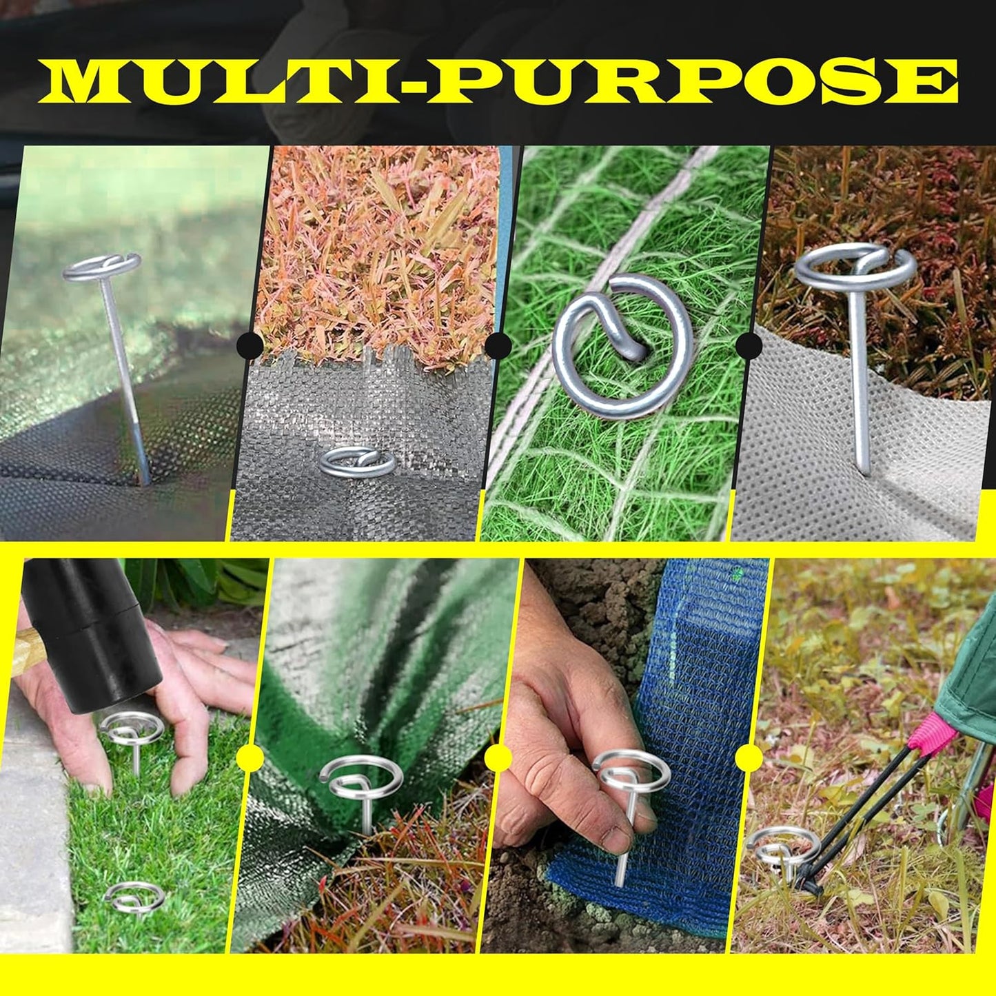 8 Gauge Circle Top Lanscape Pins - 85 Pack x 6 Inch Galvanised, Heavy Duty, Not Easy to Bend, Garden Stakes for Tarps, Lawn Turf, Weed Mats, More Holding Power (85 Pins)