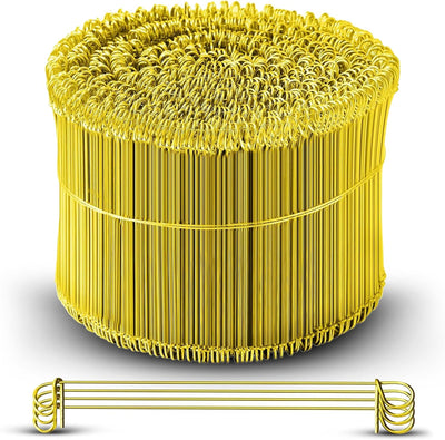 6 Inch - 17 Gauge 1000 pcs YELLOW PVC Coated Double Loop Rebar Wire Bar Ties | Excellent Strength | Durable | SIMBA STEEL | PVC Yellow 6in. 1000