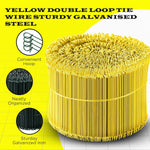 8 Inch - 17 Gauge 1000 pcs YELLOW PVC Coated Double Loop Rebar Wire Bar Ties | Excellent Strength | Durable | SIMBA STEEL | PVC Yellow 8in. 1000