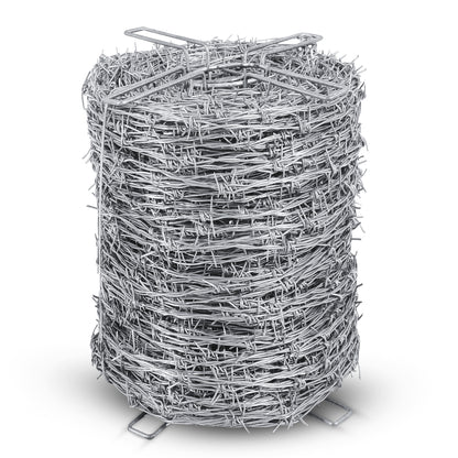 328FT - 330FT Barbed Wire 4 point, 5" Spacing, 16GA, Heavy Duty (100m), SIMBA STEEL