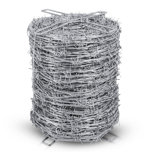 328FT - 330FT Barbed Wire 4 point, 5" Spacing, 16GA, Heavy Duty (100m), SIMBA STEEL