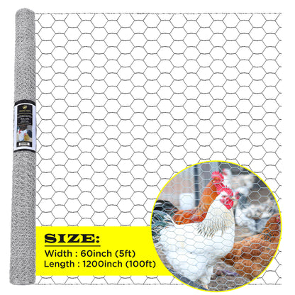 Chicken Wire 1" Hole - 12" - 72" Poultry Mesh Galvanized Poultry Net - Fencing