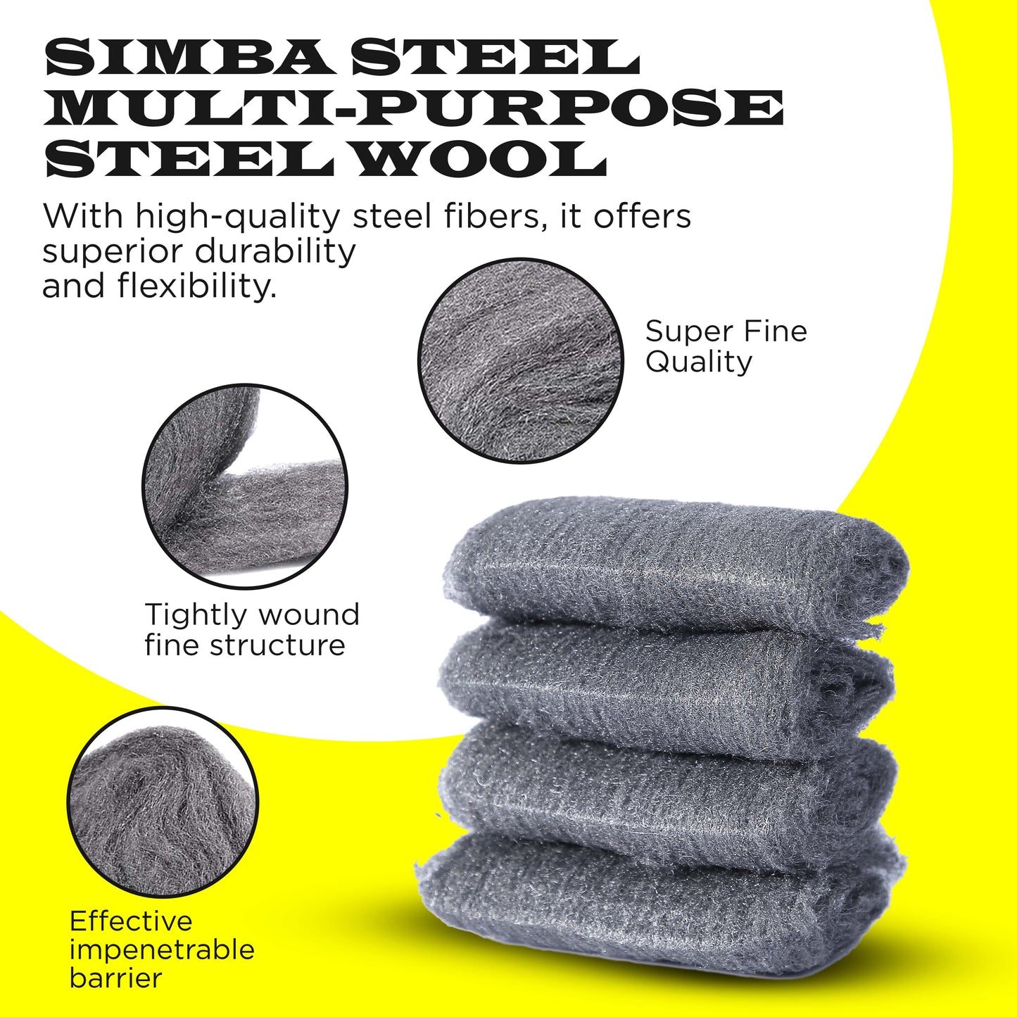 16 pcs Steel Wool Grade 0000 - Finest Grade for Furniture Cleaning, Wood Buffing, Mice Control