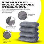 16 pcs Steel Wool Grade 0000 - Finest Grade for Furniture Cleaning, Wood Buffing, Mice Control