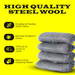 16 pcs Steel Wool Grade 0000 - Finest Grade for Furniture Cleaning, Wood Buffing, Mice Control