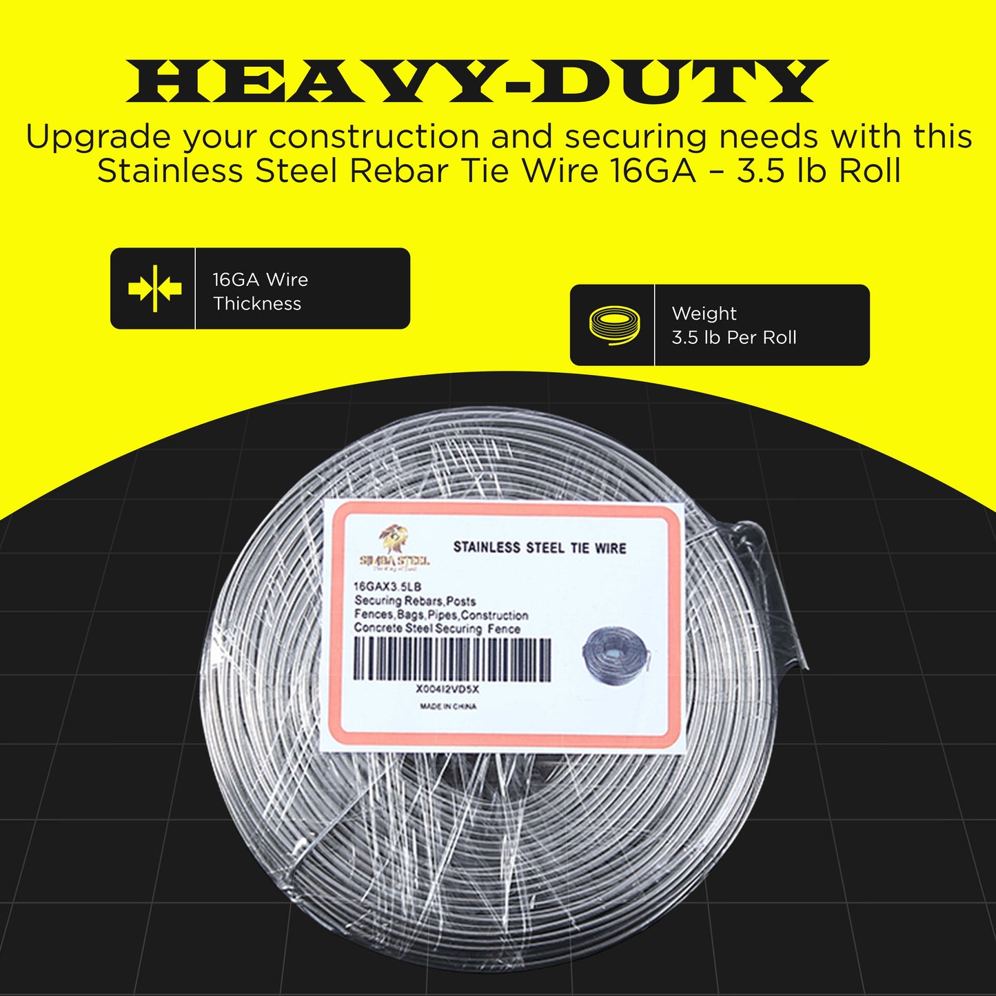 Stainless Steel Rebar Tie Wire 3.5 lb