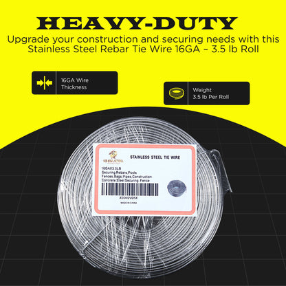 Stainless Steel Rebar Tie Wire 3.5 lb