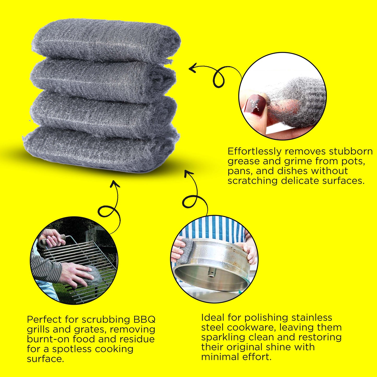 16 pcs Steel Wool Grade 0000 - Finest Grade for Furniture Cleaning, Wood Buffing, Mice Control
