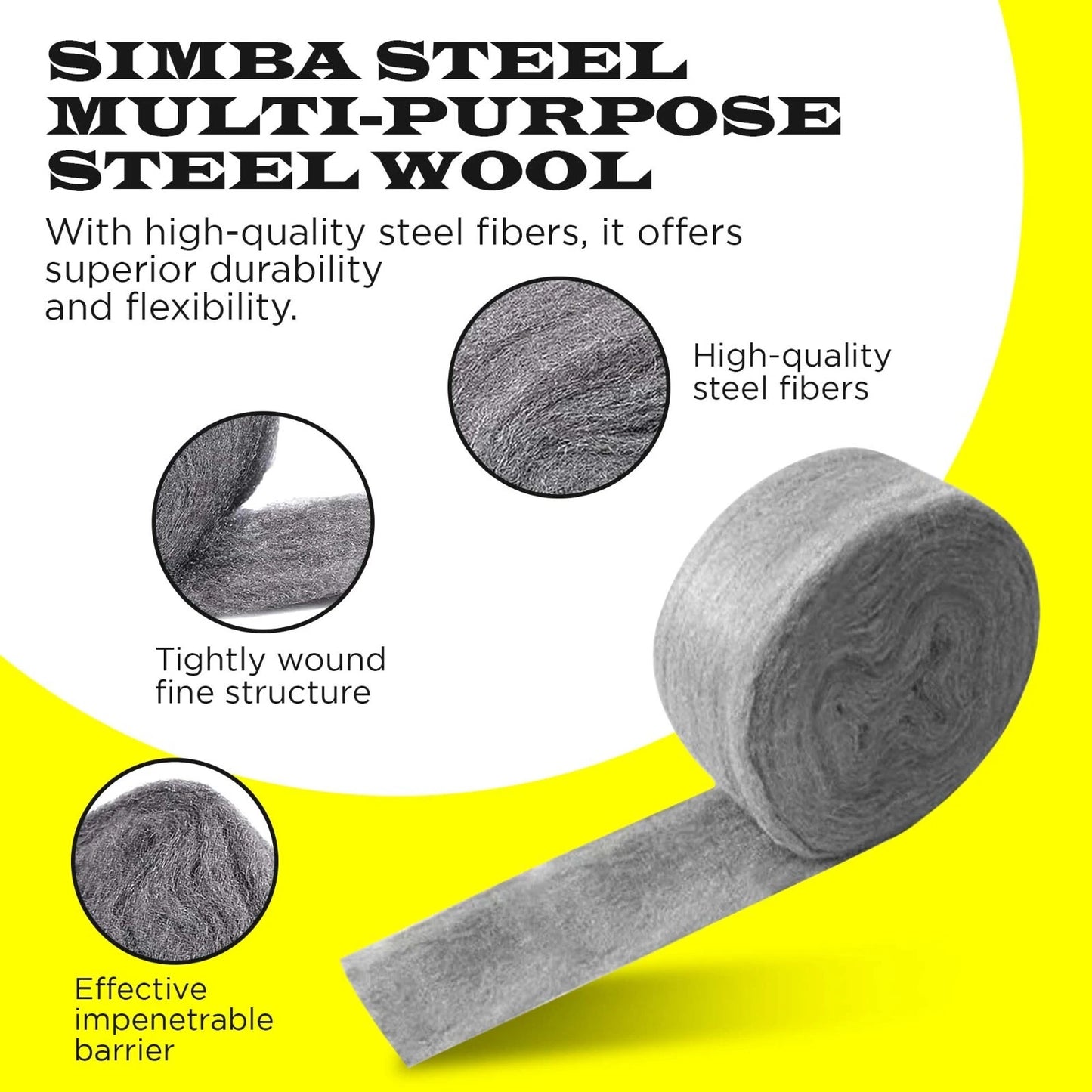 2 Pack Steel Wool 3 x 10FT each + Gloves, Mice Control, Keep Home Safe, Gap Fill
