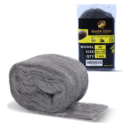 3 x 16 FT Steel Wool Big Roll, Mice Control, Keep Home Safe Gap Fill, SIMBASTEEL