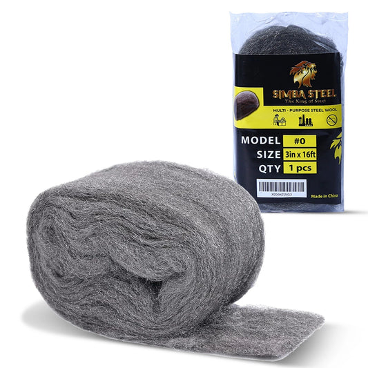 3 x 16 FT Steel Wool Big Roll, Mice Control, Keep Home Safe Gap Fill, SIMBASTEEL