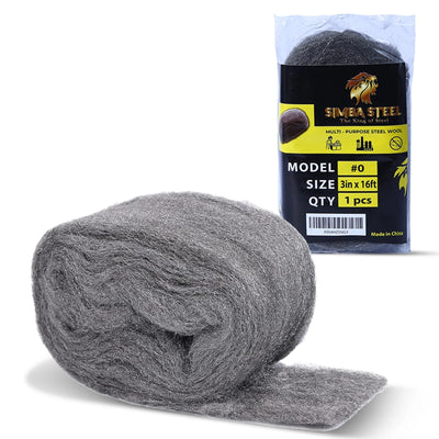 3 x 16 FT Steel Wool Big Roll, Mice Control, Keep Home Safe Gap Fill, SIMBASTEEL