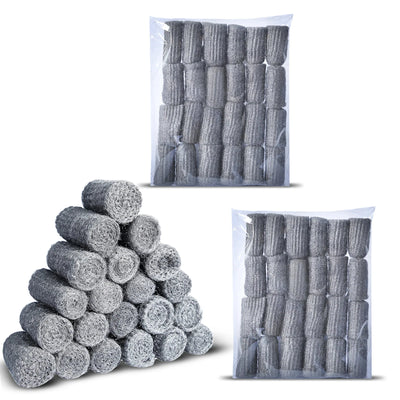 48 pcs Steel Wool Grade 0000 - Finest Grade for Furniture Cleaning, Mice Control