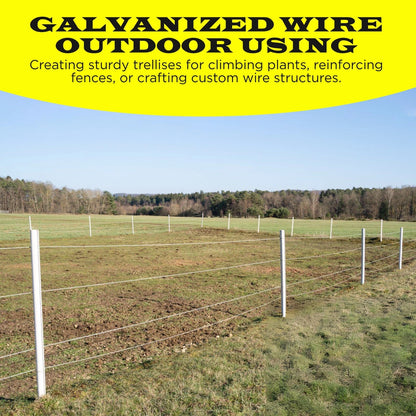 Galvanized Solid Wire 9GAx50,  14GAx100,  16GAx200, Silver. DIY - Multi-purpose.