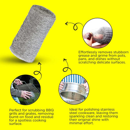 48 pcs Steel Wool Grade 0000 - Finest Grade for Furniture Cleaning, Mice Control