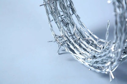 25 FT Roll Barbed Wire 16 Ga STRONG | 4-Point | 5" Spacing | Free Gloves | SIMBA STEEL