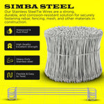 8 Inch x 1000pc STAINLESS STEEL Double Loop Rebar Wire Ties, 17 Gage, SIMBASTEEL