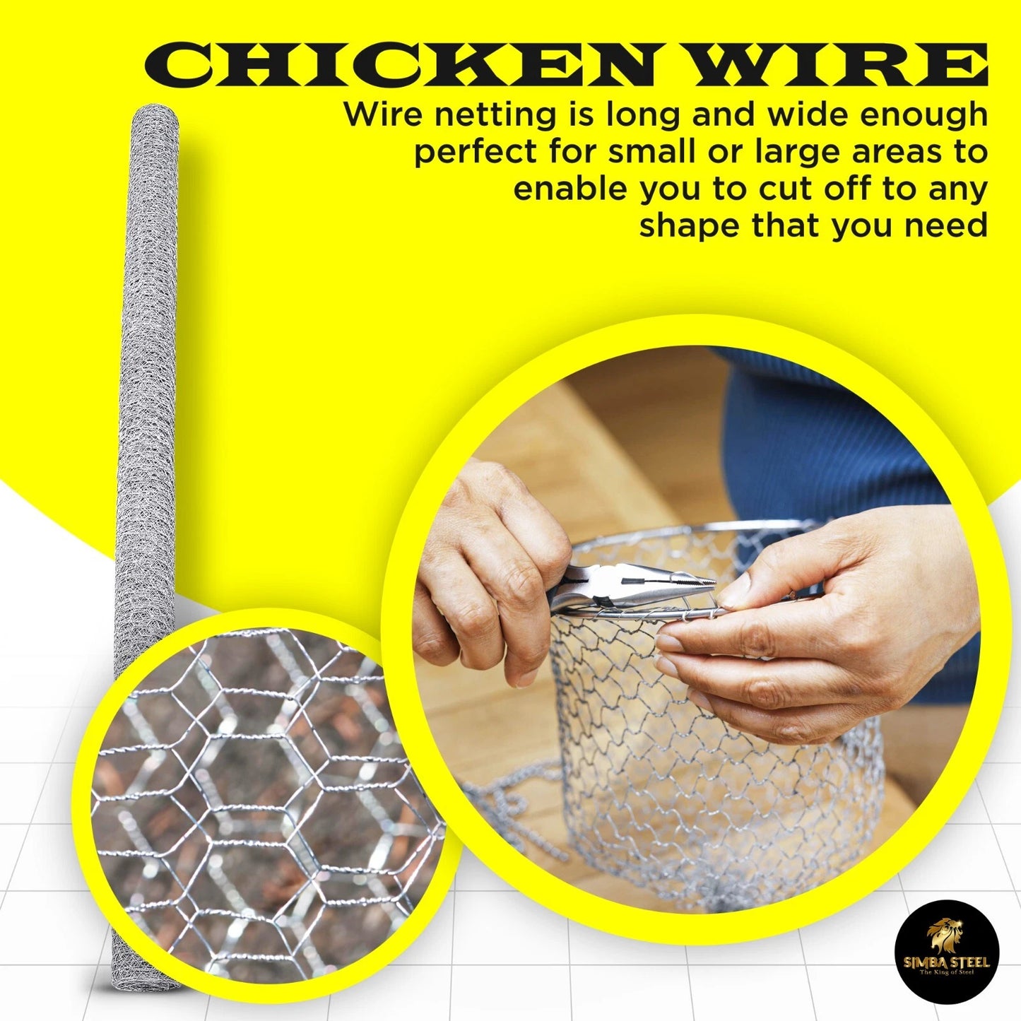 Chicken Wire 1" Hole - 12" - 72" Poultry Mesh Galvanized Poultry Net - Fencing