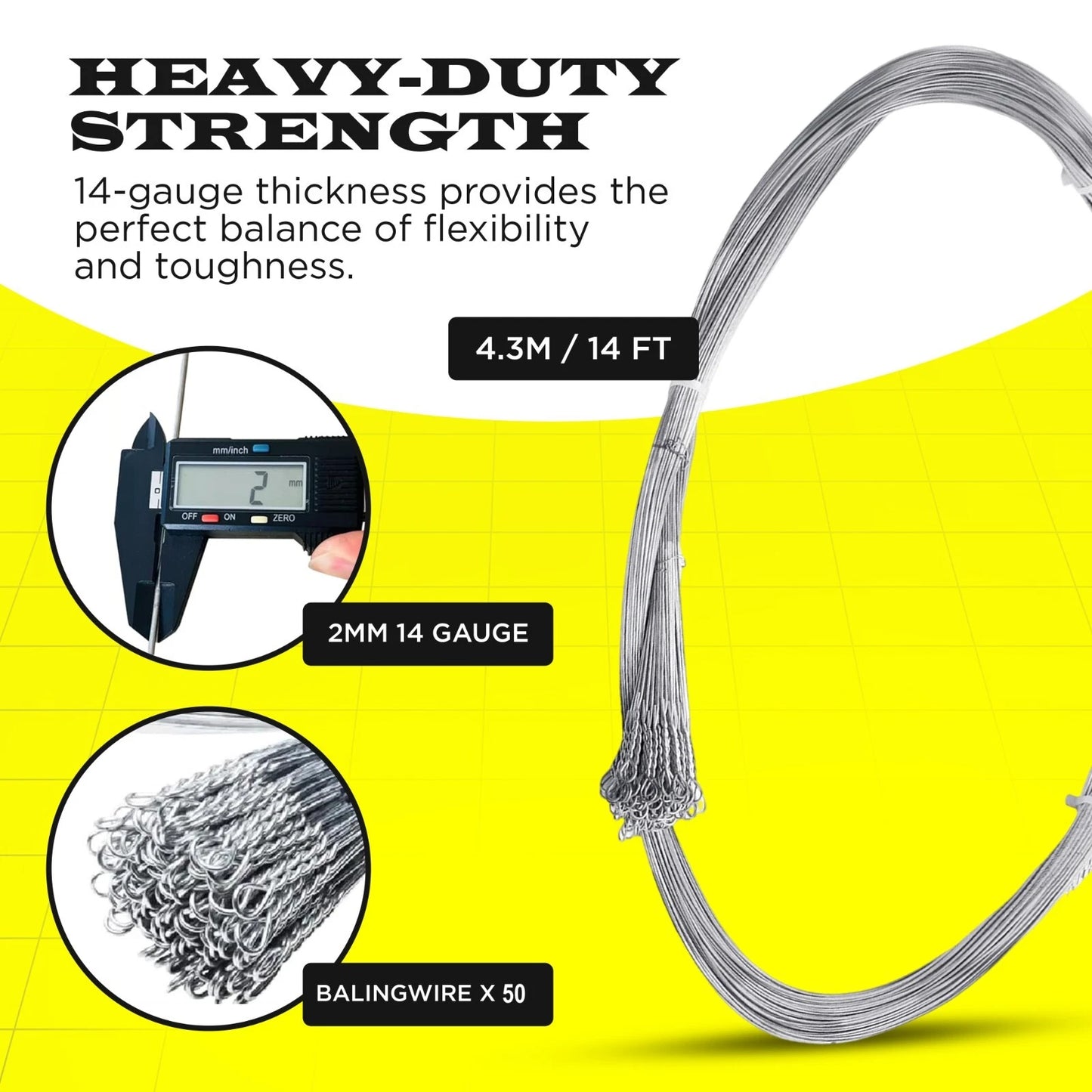 50/ 100/250 pcs Baling Wire 14GA x 14 FT Single Loop Galvanize Wire Paper, Metal