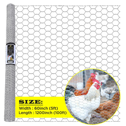 Chicken Wire 1" Hole - 12" - 72" Poultry Mesh Galvanized Poultry Net - Fencing