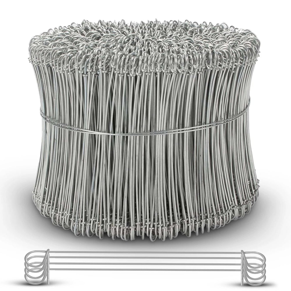 8 Inch x 1,000pc GALVANIZED Double Loop Rebar Wire Ties, 17 Gauge, SIMBASTEEL