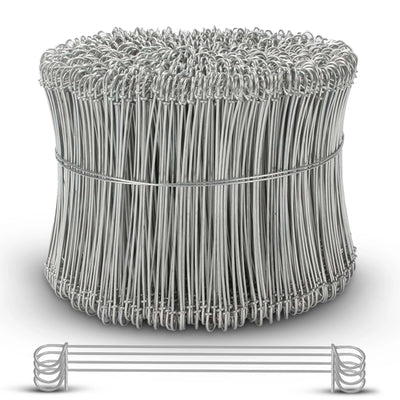 8 Inch x 1,000pc GALVANIZED Double Loop Rebar Wire Ties, 17 Gauge, SIMBASTEEL