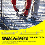 8 Inch x 1,000pc GALVANIZED Double Loop Rebar Wire Ties, 17 Gauge, SIMBASTEEL