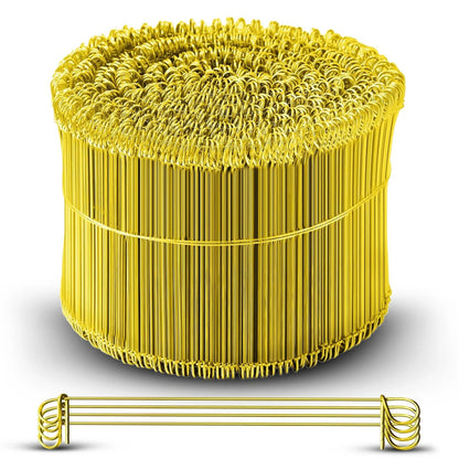 6 Inch x 1000pc YELLOW PVC COATED Double Loop Rebar Wire Tie, 16 Gage SIMBASTEEL