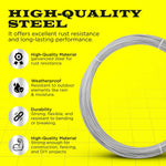 Galvanized Solid Wire 9GAx50, 12GAx100, 14GAx100, 16GAx200, Silver. DIY - Multi-purpose.