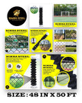BLACK PVC Coated Galvanized Steel 4X50 ft Chain Link Fence Fabric 11.5 GA SIMBA