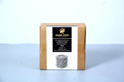25 FT Roll Barbed Wire 16 Ga STRONG | 4-Point | 5" Spacing | Free Gloves | SIMBA STEEL