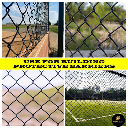 BLACK PVC Coated Galvanized Steel 4X50 ft Chain Link Fence Fabric 11.5 GA SIMBA