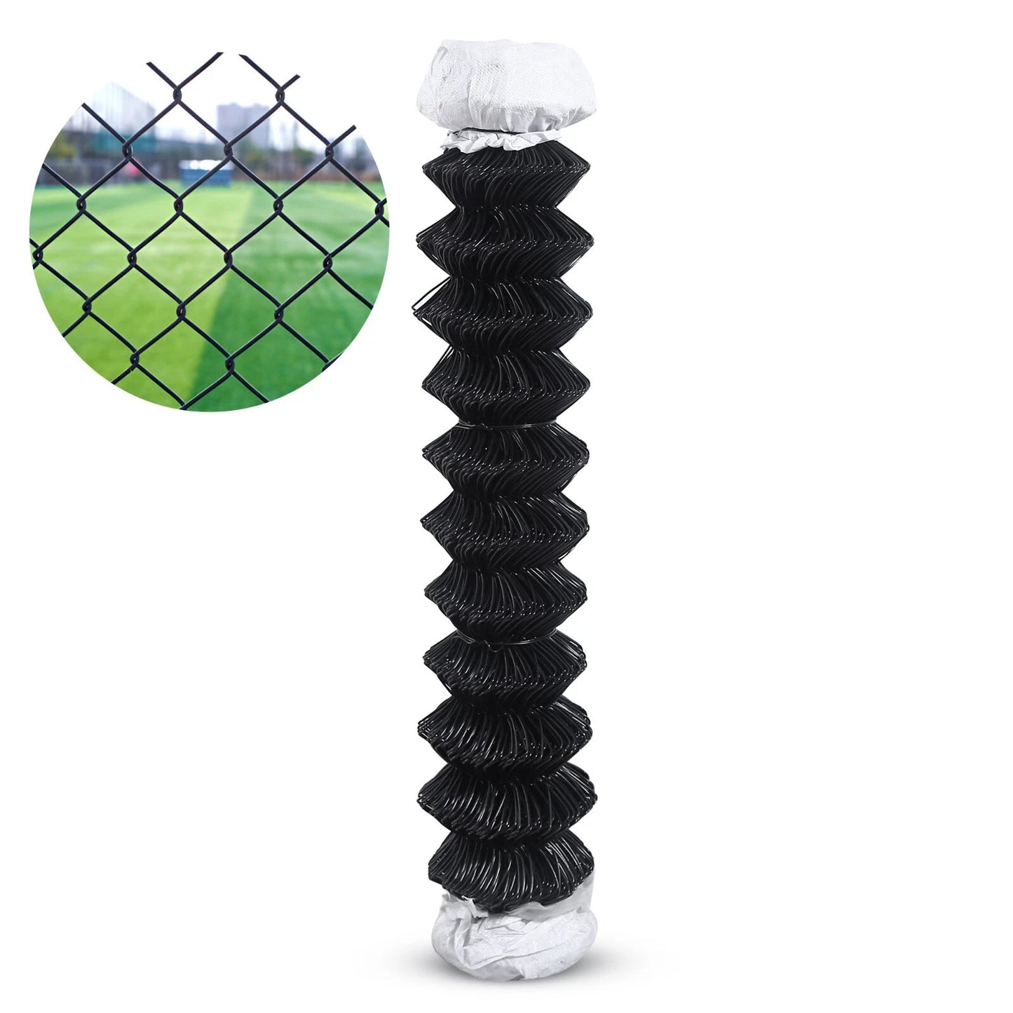 BLACK PVC Coated Galvanized Steel 4X50 ft Chain Link Fence Fabric 11.5 GA SIMBA