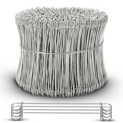 8 Inch x 1000pc STAINLESS STEEL Double Loop Rebar Wire Ties, 16 Gage, SIMBASTEEL