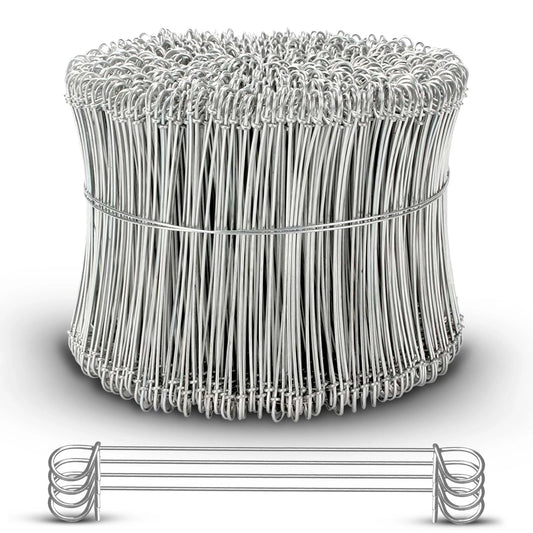 8 Inch x 1000pc STAINLESS STEEL Double Loop Rebar Wire Ties, 16 Gage, SIMBASTEEL