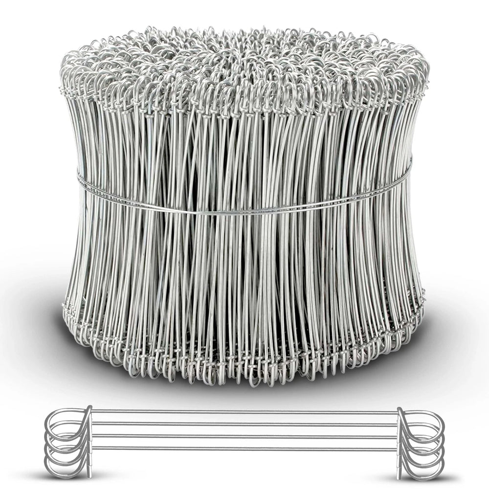 8 Inch x 1000pc STAINLESS STEEL Double Loop Rebar Wire Ties, 17 Gage, SIMBASTEEL