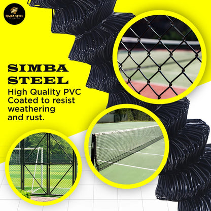 BLACK PVC Coated Galvanized Steel 4X50 ft Chain Link Fence Fabric 11.5 GA SIMBA